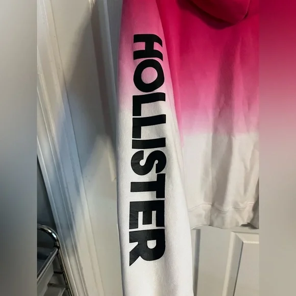 Hollister hoodie, hot pink fades to white, super soft, size small - Picture 3 of 4